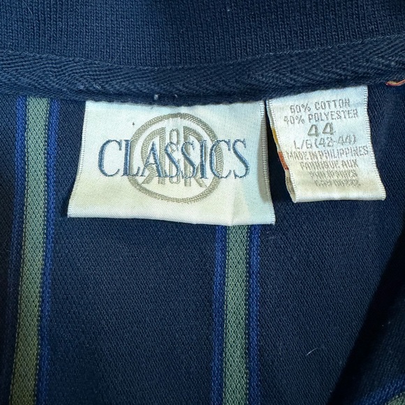 Vintage 90s Striped Polo / Rugby Shirt Coastal Preppy Summer - Picture 3 of 3